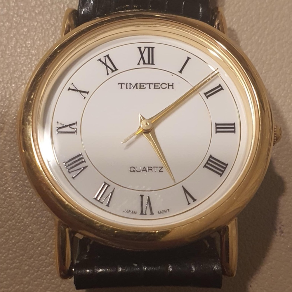 🦋10/$20🦋 Timetech Classic Goldtone/White Leather Women's Watch